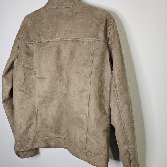 R Rosso Black & Gold Leather Suede Veneto Brown Tan Men's L Jacket Made in Italy - Picture 8 of 16